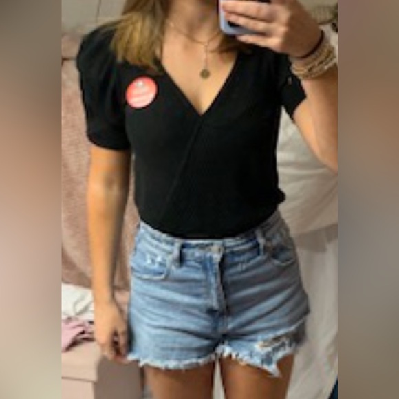 Black Bodysuit with fun sleeves size XS/S - Picture 2 of 2